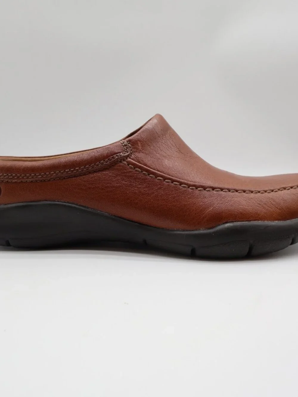 Hush Puppies Zoom Clogs Mens 10 Tan Leather Slip On Comfort Shoes